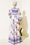 Women's Patterned Hijab Dress Purple 1010 - 4