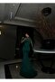 Asra Tulle Detail Sparkling Evening Gown Emerald 583080 - 4