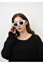 Unisex Cat Eye Sunglasses White Frame Smoked Glass Iris C4 - 3
