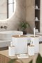 Hgy Home Real Bamboo Detailed Mina Square White 5-Piece Bathroom Set - 4