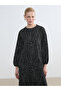 Original Oval Collar Patterned Dress - 3