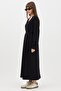V-Neck Long Sweatshirt Black