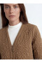 Nevavm V-Neck Self-Patterned Women's Cardigan with a Difference - 3