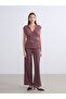 Esvab • Modern & Distinctive Women's Wide-Leg Pants with Drawstring Waist and Textured Fabric - 2