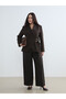 Trendlucky High Waist Wide Leg Women's Pleated Fabric Pants with Difference in Color - 2