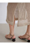 Lcwaikiki Classic Brown U-Neck Openwork Dress with Waist Belt - 4