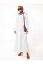 Balloon Sleeve Comfortable Fit Lined Hijab Dress - Ecru - - 2