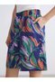 Two Mt Shop Quality Lcwaikiki Classic Green Elastic Waist Floral Women's Shorts - 3