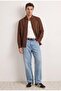Sofia Linen Textured Long Sleeve Brown Half Oversize Men's Shirt - 5