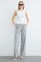 Elastic Waist Pleated Palazzo Trousers - 2