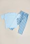 100% Cotton Printed Striped Boys' 2-Piece Set - 3