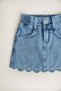 100% Cotton Floral Embroidered Girls' Denim Skirt - 4