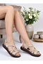 D26Ys 2720 Beige Genuine Leather Daily Women's Sandals - 2