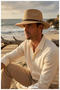 Unisex Standard Size Paper Straw Beach Hat - Summer Hat with Leather Stripes - 4