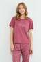 Heart Pattern Crew Neck Pajamas Set - 4