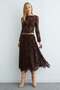 Floral Patterned Asymmetrical Lined Transparent Skirt