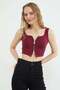 Basic Double Zipper Covered Blouse - 2