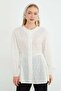 Floral Waist-Tie Semi-Transparent Shirt - 2