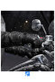 Men's Inflatable Faux Leather Biker Gloves with Fur Inside