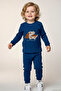 Baby Boy Tracksuit Set with Cute Puppy Embroidery, 9 Months-3 Years, Indigo