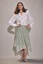 A-Line Checkered Regular Waist Tulle Midi Skirt I2489Ax26Au - 2