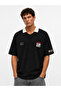 Men's Collar Detailed Oversize T-Shirt Black