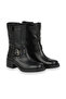 Black Leather Women's Heeled Boots - 3