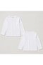 Plain White Long Sleeved Children's T-Shirt - Ribbed Neckline, Size 1-2, Recommended for Larger Sizes - 2
