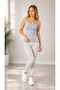 Women's Gray Tank Top with Straps, Breathable Fabric - 3