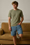 Men's Short Sleeve Comfortable Cotton Khaki T-Shirt - 5