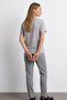 Women's Comfort Fit Basic Gray Loose T-Shirt - 6
