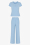 Mavi Ella Kısa Kollu Pantolon Pijama Takımı - 6