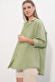 3900 Oversize Long Basic Shirt - Khaki - 4