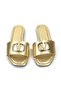 Zeritha Dore Metallic V Buckle Detailed Women's Slippers - 3
