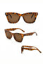 Women's Leopard Frame Square Uv400 Sunglasses 23014 C2 Orange - 5