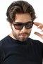 Men's polarized rectangle matte brown sunglasses 23057 c3 p m - 3