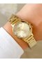 Stylish Gold Color Women's Wristwatch with Cut Glass - 6