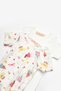 White Floral Patterned Double Short Sleeve Baby Girl Bodysuit Set - Zoe - 5