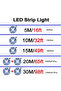 شريط إضاءة LED بطول 10 أمتار، قابل للتعديل من 1 إلى 30 مترًا، يعمل بمنفذ USB بجهد 5 فولت، مزود بتقنية بلوتوث وجهاز تحكم عن بعد بـ 24 مفتاحًا، ومرن، ومقاوم للضوء، ومتعدد الألوان. - 2