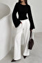 Women's Black Crew Neck Long Spanish Sleeve Soft Body Blouse - 4