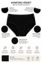 3 Pack High Waist Striped Bato Women's Panties 100% Cotton Wide Fit Black White Skin M-3Xl - 3