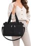 Women's Water-Resistant Crinkle Fabric Shoulder and Crossbody Bag Daily Bag with Detachable Strap and Accessories