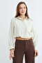 Buttoned Single Pocket Crop Shirt - 3