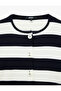 Buttoned Long Sleeve Crew Neck Knitwear Striped Cardigan - 7