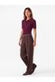 Pleated Straight Wide-Leg Palazzo Trousers with Crepe Fabric Pockets - 2