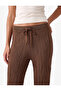 Viscose Blended Textured Spanish Flare Knitwear Trousers with Tie Waist - 4