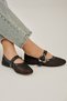 Akali black sequined belt buckle detail women's round toe ballet flats - 3