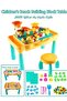 1 Plastic Multifunction Activity Table Chair Set Sand Water Play 1kg Sand 32 Molds 50 Blocks