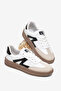 Women's White Black Comfortable Fit Rubber Sole Lace-Up Sneaker - 2