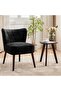 Mid-Century Modern Accent Chair, Armless Upholstered Living Room Chair with Solid Wood Legs,